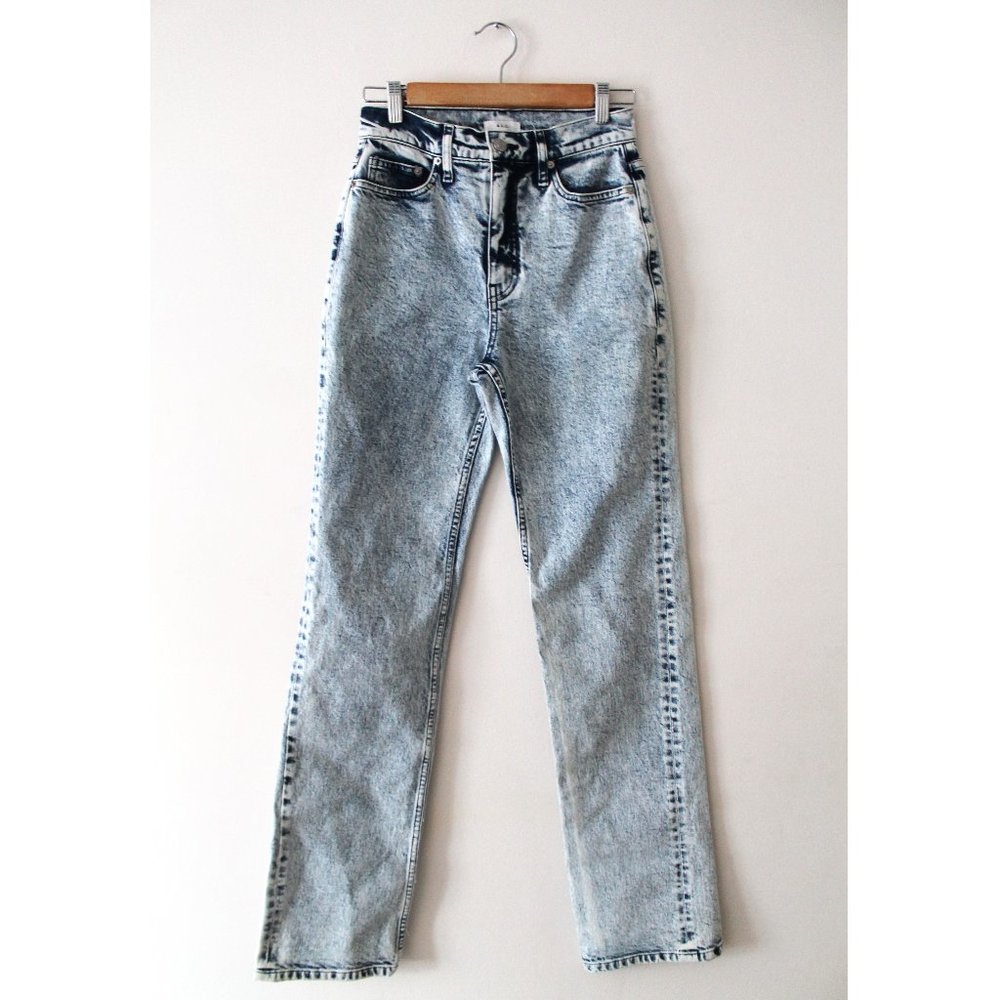 A.L.C. Charlie High Waisted Jean 34"/ Size 26 / Blue Acid Wash Slim - Picture 6 of 12